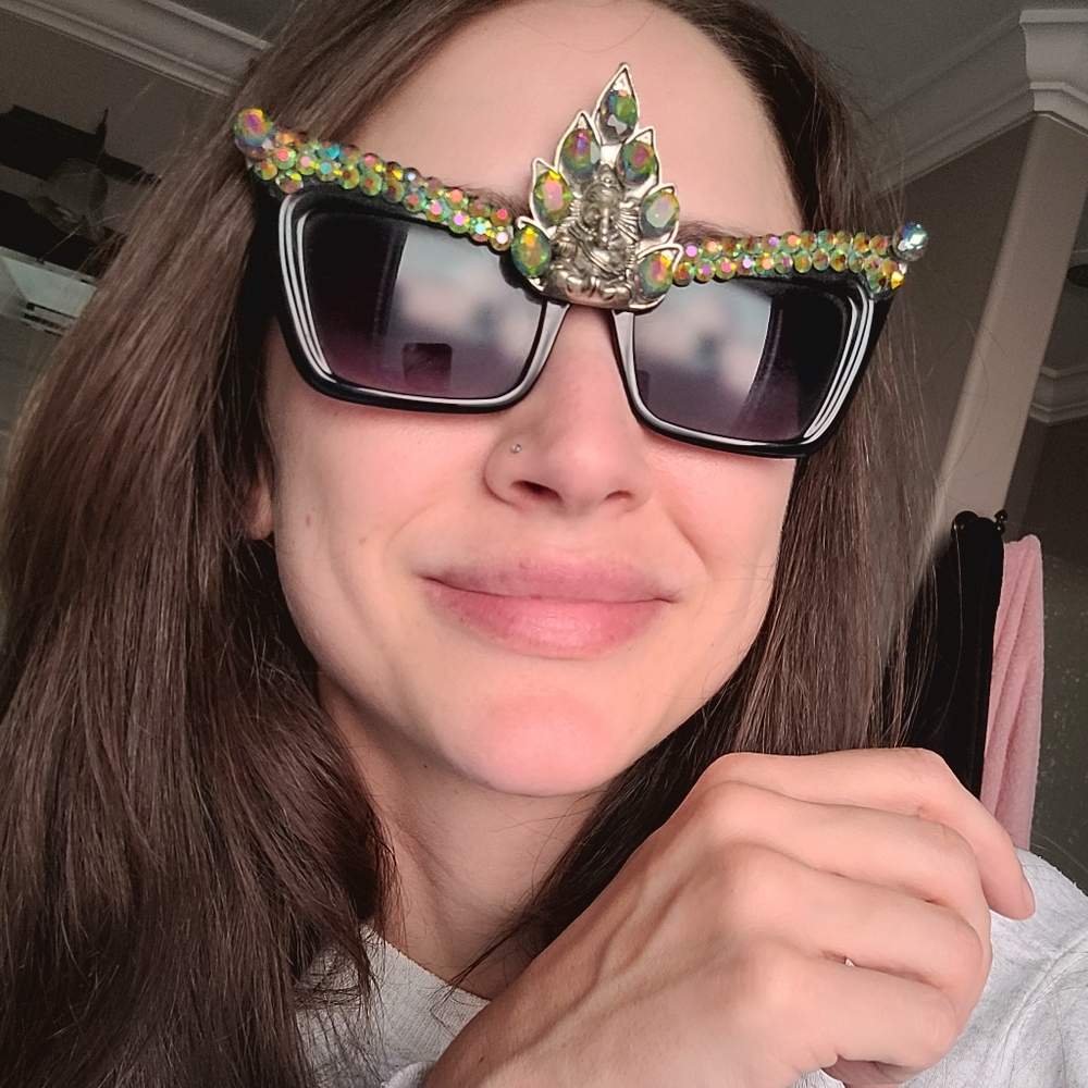 Sparkle Rinestone Sunglasses Handmade from Etsy